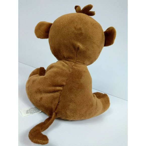 Wondertreats Inc 8" Tan Monkey Blue Star Cheek Plush Stuffed Animal Toy Soft Eye - Picture 4 of 10